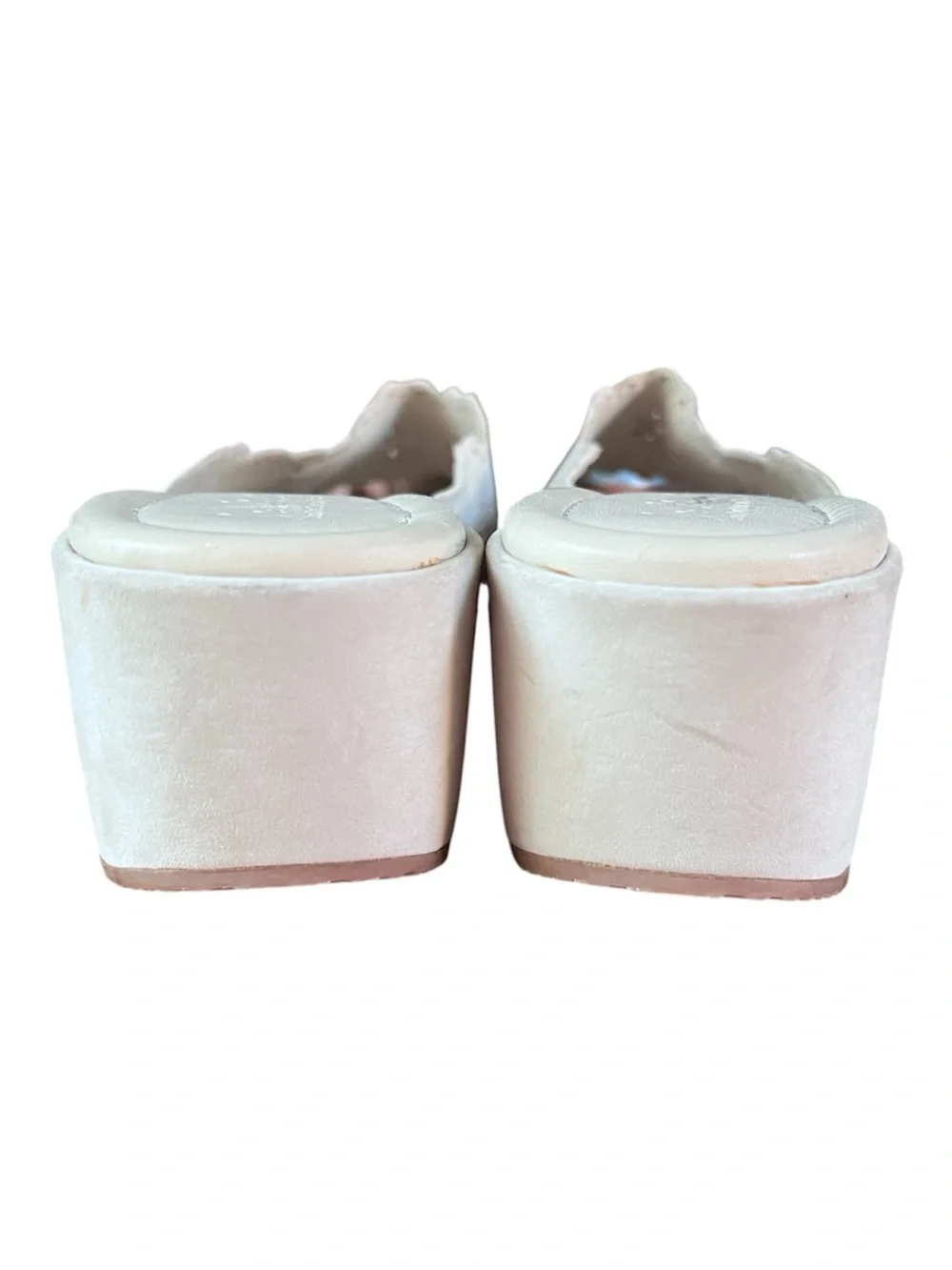 Sudini Ivory Cream Suede Slide NEW Size 10